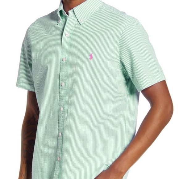 Ralph Lauren Other - Vintage Ralph Lauren Classic Fit Seersucker Short Sleeve Shirt Mens Size XL
